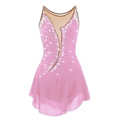 billige Figur skating kjoler-Kjole til kunstløp Dame Jente Skøyteløp Kjoler Hvit Gul Rosa Asymetrisk kant Netting Spandex Høy Elastisitet Trening Profesjonell Konkurranse Skøyteklær Anatomisk design Klassisk Krystall / Rhinstein
