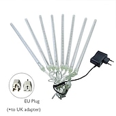 olcso Hálózatra csatlakoztatható elektronika-4db csomag 30cm x8 12 &quot;húrlámpa 576 led eső meteor esőfény karácsonyfa ünnepi party kültéri dekoráció vízálló összekapcsolható hosszabbító