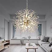 cheap Globe Design-12-Lights Modern Electroplated Globe Chandeliers Firework Led Nordic Style Pendant Lights Living Room Dining Room G9 Bulb Base
