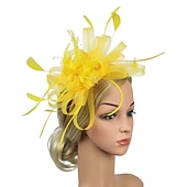 cheap Fascinators-Fascinators Headwear Headpiece Tulle Feathers Formal Business / Ceremony / Fall Wedding Kentucky Horse Race Ladies Day Vintage Elegant With Feather Bowknot Headpiece Headwear Race Day Dress