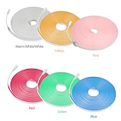 billiga LED-neonlampor-5m Flexibla LED-ljusslingor 900 lysdioder EL 12mm 1set Varmvit Vit Röd Vattentät Klippbar Party 12 V