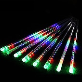 halpa Sähkökäyttöinen-2 kpl meteorisuihku sade led merkkijono 30cm 11,8 tuumaa 16 putkea 384 lediä putoava sadepisara jääpuikko joulukuusi hääkeiju valo katu loma koristelu