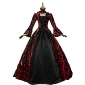 preiswerte Kleider-Rokoko Viktorianisch Cocktailkleid Lange Länge Kleid Partykostüm Maskerade Übergröße Normal Gedicht Übergrössen Ballkleid Kostüm Damen königlich Party Abschlussball Karneval von Venedig Kleid