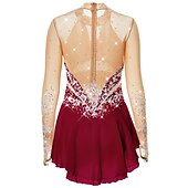 levne Šaty na krasobruslení-Šaty na bruslení Dámské Dívčí Buz Pateni Šaty Úbory Černá Bílá Žlutá Spandex Vysoká pružnost Soutěž Bruslařské oblečení Ručně vyrobeno Embosovaný Módní Dlouhý rukáv Bruslení Zimní sporty Krasobruslení