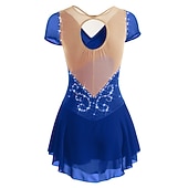 cheap Figure Skating Dresses-Figure Skating Dress Women's Girls' Ice Skating Dress Outfits White Purple Red Mesh Spandex High Elasticity Training Leisure Sports Practice Skating Wear Anatomic Design Handmade Patchwork Classic