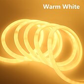 voordelige Neon LED-verlichting-5M Flexibele LED-verlichtingsstrips 600 LEDs EL 14mm 1 set Warm wit Wit Rood Waterbestendig Knipbaar Feest 220 V