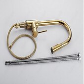 お買い得  引き出し式ノズル-キッチン水栓 - シングルハンドル 1 ホール 電気メッキ プルアウト / プルダウン / 背の高い / ハイアーク フリースタンディング 普通のキッチン水栓