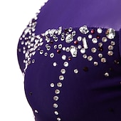 halpa Taitoluistelupuvut-Taitoluistelupuku Naisten Tyttöjen Luistimet Hameet Tumma harmaa Violetti Purppura Silmukka Spandex Erittäin elastinen Kouluts Harjoittelu Kilpailu Luisteluasu Käsintehty Klassinen Kristalli / Strassi