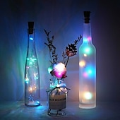 voordelige Batterij String Lights-1/2/6/10st led wijnfles lichtsnoer 2m 20leds met kurk warm wit wit multi kleur rood blauw waterdicht lichtsnoer kerst bruiloft decoratie batterijen