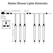 olcso Hálózatra csatlakoztatható elektronika-4db csomag 30cm x8 12 &quot;húrlámpa 576 led eső meteor esőfény karácsonyfa ünnepi party kültéri dekoráció vízálló összekapcsolható hosszabbító