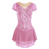 cheap Figure Skating Dresses-Figure Skating Dress Women's Girls' Ice Skating Dress Outfits White Purple Red Mesh Spandex High Elasticity Training Leisure Sports Practice Skating Wear Anatomic Design Handmade Patchwork Classic