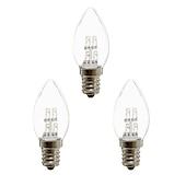 levne LED svíčky-3ks led noční žárovka 1w svícen e12 denní světlo teplé bílé pro ložnici veranda schodišťová lampa vánoční osvětlení