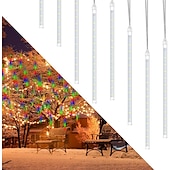 cheap Plug String Lights-Meteor Shower Rain Lights 8 Tubes 30cm 50cm 384LED 192LED (11.8“/19.7“) String Lights Outdoor Waterproof for Christmas Wedding Party Decoration 1pack 3packs