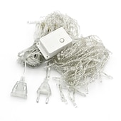 Χαμηλού Κόστους Plug In Ηλεκτρικό-κομψή δεξίωση γάμου διακοσμητικό πάρτι εξωτερικού χώρου με κορδόνι led ice κουρτίνα νεράιδα κορδονάκι 3x3m 300 led για κουρτίνα πάρτι γάμου χριστουγεννιάτικο δέντρο αυλής αυλής