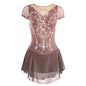 cheap Figure Skating Dresses-Figure Skating Dress Women's Girls' Ice Skating Dress Outfits White Purple Red Mesh Spandex High Elasticity Training Leisure Sports Practice Skating Wear Anatomic Design Handmade Patchwork Classic