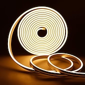 abordables Lampes néon led-5m 16.4ft néon led bande lumière flexible corde lumière étanche blanc chaud rouge jaune bleu vert bricolage fête en plein air rétro-éclairage décor dc 12v