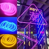 voordelige Neon LED-verlichting-5M Flexibele LED-verlichtingsstrips 600 LEDs EL 14mm 1 set Warm wit Wit Rood Waterbestendig Knipbaar Feest 220 V