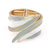 abordables Bracelets et bracelets rigides-Bracelet jonc large, manchette creuse, déclaration de fête, bracelet ouvert vintage en alliage pour dames, bijoux arc-en-ciel / arc-en-ciel / blanc pour cadeaux
