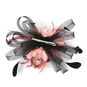cheap Fascinators-Fascinators Headwear Headpiece Tulle Feathers Formal Business / Ceremony / Fall Wedding Kentucky Horse Race Ladies Day Vintage Elegant With Feather Bowknot Headpiece Headwear Race Day Dress