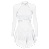 cheap Figure Skating Dresses-Figure Skating Dress Women's Girls' Ice Skating Dress Purple Dark Purple Black Mesh Spandex High Elasticity Competition Skating Wear Anatomic Design Quick Dry Handmade Classic Crystal / Rhinestone