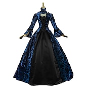 preiswerte Kleider-Rokoko Viktorianisch Cocktailkleid Lange Länge Kleid Partykostüm Maskerade Übergröße Normal Gedicht Übergrössen Ballkleid Kostüm Damen königlich Party Abschlussball Karneval von Venedig Kleid