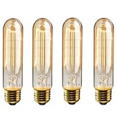 abordables Ampoules incandescentes-4pcs 40 W E26 / E27 T10 Jaune chaud 2200 k Ampoule incandescente Edison Vintage 220-240 V