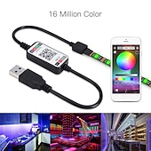 abordables Contrôle WiFi et musique-led bande lumières app musique synchronisation contrôle ensemble 5 v usb 5050 smd rgb bluetooth tv rétro-éclairage étanche