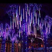 halpa Sähkökäyttöinen-2 kpl meteorisuihku sade led merkkijono 30cm 11,8 tuumaa 16 putkea 384 lediä putoava sadepisara jääpuikko joulukuusi hääkeiju valo katu loma koristelu