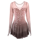 preiswerte Eiskunstlaufkleider-Eiskunstlaufkleid Damen Mädchen Eislaufen Kleider Austattungen Gelb Dunkelrot Pudriges Rosa Halo-Färbung Gitter Spandex Hochelastisch Wettbewerb Eiskunstlaufkleidung Eislaufen Eiskundstlauf