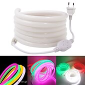 voordelige Neon LED-verlichting-5M Flexibele LED-verlichtingsstrips 600 LEDs EL 14mm 1 set Warm wit Wit Rood Waterbestendig Knipbaar Feest 220 V