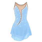 billige Figur skating kjoler-Kjole til kunstløp Dame Jente Skøyteløp Kjoler Hvit Gul Rosa Asymetrisk kant Netting Spandex Høy Elastisitet Trening Profesjonell Konkurranse Skøyteklær Anatomisk design Klassisk Krystall / Rhinstein