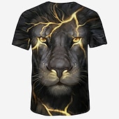  Bărbați Grafic Animal Leu Tricou Tricouri Tricouri amuzante Manșon scurt Tricou Tipărire 3D Stil Nautic Cămașă Șic Stradă Exagerat Zilnic Casual Concediu Negru Roșu-aprins Mov Vară Îmbrăcăminte