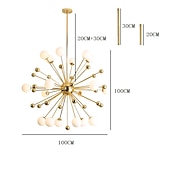olcso Gömb-100 cm-es függesztett lámpás design csillár fém Sputnik galvanizált, modern északi stílus 220-240V