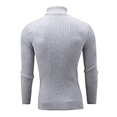 preiswerte Herrenpullover-Herren Rollkragenpulli Pullover Strickpullover Rollkragenpullover für Herren Gerippt Gedrehtes Stricken Retro Stilvoll Farbblock Rollkragen Perlenbesetzter Saum Pullover Täglich Festtage Bekleidung
