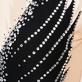voordelige Schaatsjurken-Kunstschaatsjurk Dames Voor meisjes Schaatsen Jurken Outfits Zwart Geel Donker paars Open achterkant Netstof Spandex Hoge Elasticiteit Professioneel Wedstrijd Kunstschaatskleding Kristal / Bergkristal