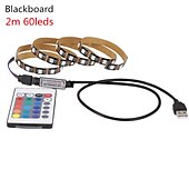 お買い得  リモコンコントロール-2m 6.6ftrgbストリップライト60leds 5050 smd24keysリモートコントローラーrgbホワイトクリスマス新年バックライト防水usbパワード装飾