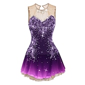 cheap Figure Skating Dresses-Figure Skating Dress Women's Girls' Ice Skating Dress Dark red White Pink Flower Open Back Mesh Spandex Practice Competition Skating Wear Jeweled Rhinestone Sleeveless Ice Skating Figure Skating