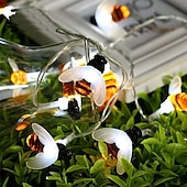 cheap Solar String Lights-Outdoor Solar Bee String Lights, 20 LEDs Waterproof Garden Fairy Lights with 8 Modes, Solar-Powered LED Lights for Outdoor Terrace, Flowers, Trees &amp; Party Decorations