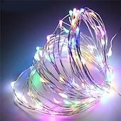 ieftine Acumulatoare-5m seturi de lumini siruri de lumini 50 led-uri smd 0603 1 telecomandă cu 13 taste 1 set alb cald alb multicolor Crăciun revelion petrecere rezistent la apă decorativ aa alimentat cu baterii