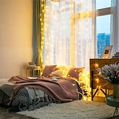 cheap USB String Lights-LED Curtain String Lights Flash Fairy Garland 3x1 3x2 3x3M 300 LEDS USB Remote Control for New Year Christmas Outdoor Wedding Home Window Docoration