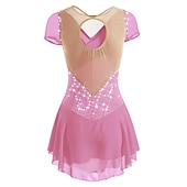 cheap Figure Skating Dresses-Figure Skating Dress Women's Girls' Ice Skating Dress Outfits White Purple Red Mesh Spandex High Elasticity Training Leisure Sports Practice Skating Wear Anatomic Design Handmade Patchwork Classic