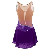 billige Figur skating kjoler-Kjole til kunstløp Dame Jente Skøyteløp Kjoler Hvit Gul Rosa Asymetrisk kant Netting Spandex Høy Elastisitet Trening Profesjonell Konkurranse Skøyteklær Anatomisk design Klassisk Krystall / Rhinstein