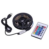 お買い得  リモコンコントロール-2m 6.6ftrgbストリップライト60leds 5050 smd24keysリモートコントローラーrgbホワイトクリスマス新年バックライト防水usbパワード装飾