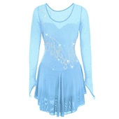 preiswerte Eiskunstlaufkleider-Eiskunstlaufkleid Damen Mädchen Eislaufen Kleider Austattungen Gelb Dunkelrot Pudriges Rosa Halo-Färbung Gitter Spandex Hochelastisch Wettbewerb Eiskunstlaufkleidung Eislaufen Eiskundstlauf