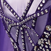 halpa Taitoluistelupuvut-Taitoluistelupuku Naisten Tyttöjen Luistimet Hameet Tumma harmaa Violetti Purppura Silmukka Spandex Erittäin elastinen Kouluts Harjoittelu Kilpailu Luisteluasu Käsintehty Klassinen Kristalli / Strassi