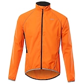 cheap Men&#039;s Jackets &amp; Gilets-Arsuxeo Men&#039;s Cycling Jacket Rain Jacket Winter Waterproof Windproof UV Protection Breathable Bike Jacket Windbreaker Mountain Bike MTB Road Bike Cycling City Bike Cycling Black Orange Green Bike Wear