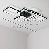 ieftine Lumini Reglabile-Plafoniera led cu 3 lumini de 105 cm aluminiu cu model geometric lumina liniara cu incasare stil modern finisaje vopsite reglabile lumini pentru sufragerie birou reglabile doar cu telecomanda