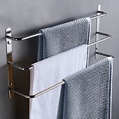 abordables Barres repose-serviettes-Porte-serviettes de salle de bain chrome multicouche nouveau design acier inoxydable bain 3 tiges porte-serviettes mural argenté 1 pc
