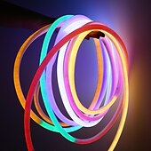 voordelige Neon LED-verlichting-5M Flexibele LED-verlichtingsstrips 600 LEDs EL 14mm 1 set Warm wit Wit Rood Waterbestendig Knipbaar Feest 220 V