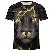 Bărbați Grafic Animal Leu Tricou Tricouri Tricouri amuzante Manșon scurt Tricou Tipărire 3D Stil Nautic Cămașă Șic Stradă Exagerat Zilnic Casual Concediu Negru Roșu-aprins Mov Vară Îmbrăcăminte